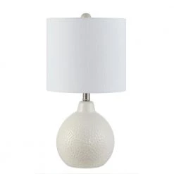 Memphis 20 in. Ivory Table Lamp with White Shade by Safavieh