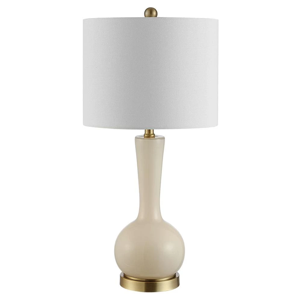 Gaetna 27 in. Ivory Table Lamp with White Shade by Safavieh 1 Gaetna 27 in. Ivory Table Lamp with White Shade by Safavieh