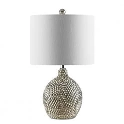 Breeda 19 in. Ivory Table Lamp with White Shade by Safavieh