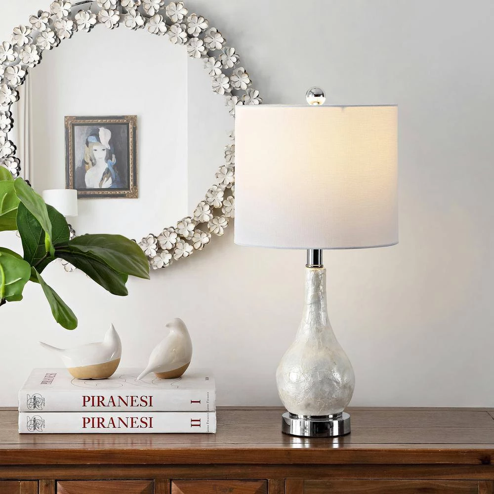 Isla 21.5 in. Ivory Table Lamp with White Shade by Safavieh 4 Isla 21.5 in. Ivory Table Lamp with White Shade by Safavieh - Image 4