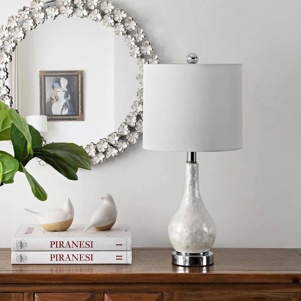 Isla 21.5 in. Ivory Table Lamp with White Shade by Safavieh 2 Isla 21.5 in. Ivory Table Lamp with White Shade by Safavieh - Image 2