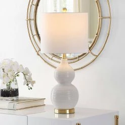 Emery 24.5 in. Ivory Table Lamp with White Shade by Safavieh 7 Emery 24.5 in. Ivory Table Lamp with White Shade by Safavieh -Safavieh Sales ivory safavieh table lamps tbl4281a 31 1000