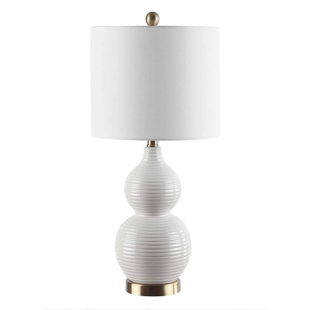 Emery 24.5 in. Ivory Table Lamp with White Shade by Safavieh 1 Emery 24.5 in. Ivory Table Lamp with White Shade by Safavieh