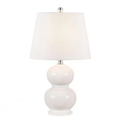 Everlee 22 in. Ivory Table Lamp with White Shade by Safavieh -Safavieh Sales ivory safavieh table lamps tbl4286b c3 1000