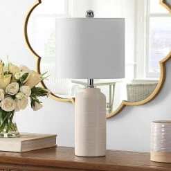 Rhett 21 in. Ivory Table Lamp with White Shade (Set of 2) by Safavieh 11 Rhett 21 in. Ivory Table Lamp with White Shade (Set of 2) by Safavieh -Safavieh Sales ivory safavieh table lamps tbl4334a set2 4f 1000
