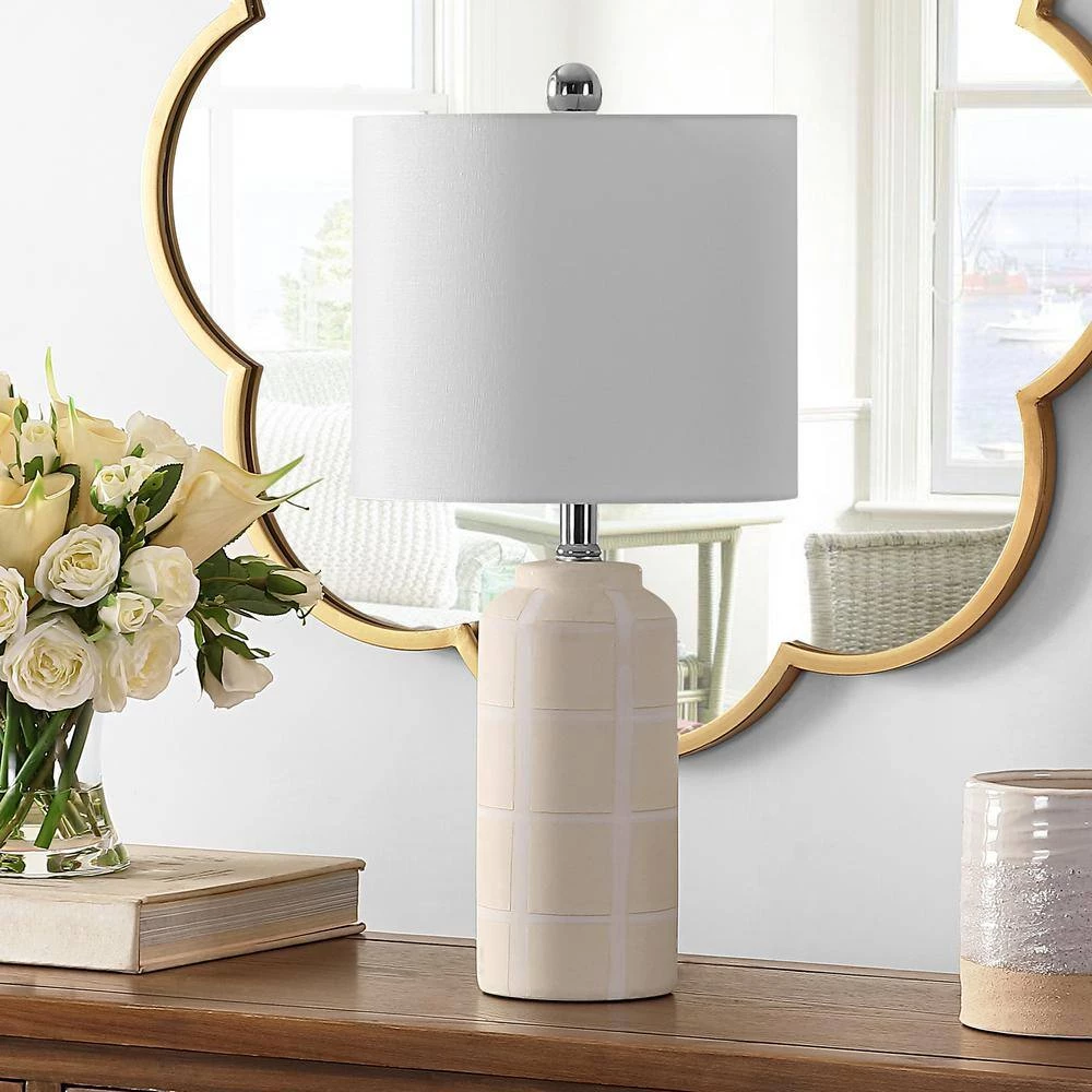 Rhett 21 in. Ivory Table Lamp with White Shade (Set of 2) by Safavieh 4 Rhett 21 in. Ivory Table Lamp with White Shade (Set of 2) by Safavieh - Image 4