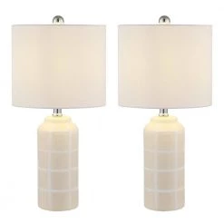 Rhett 21 in. Ivory Table Lamp with White Shade (Set of 2) by Safavieh 10 Rhett 21 in. Ivory Table Lamp with White Shade (Set of 2) by Safavieh -Safavieh Sales ivory safavieh table lamps tbl4334a set2 c3 1000