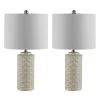 Artef 24 in. Ivory Table Lamp with White Shade (Set of 2) by Safavieh