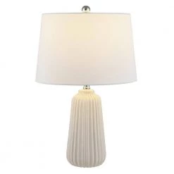 Sawyer 24 in. Ivory Table Lamp with White Shade by Safavieh -Safavieh Sales ivory safavieh table lamps tbl4344a c3 1000