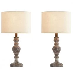 23 in. Faux Wood Table Lamp Set (Set of 2) by Kawoti -Safavieh Sales kawoti lamp sets 21089 4f 1000