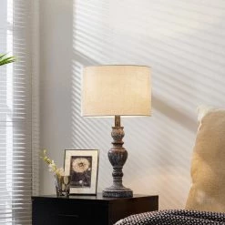 23 in. Faux Wood Table Lamp Set (Set of 2) by Kawoti -Safavieh Sales kawoti lamp sets 21089 fa 1000