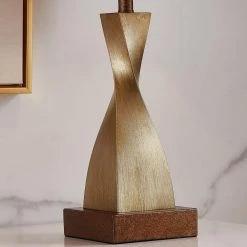 22.25 in. Spiral Antique Brass Table Lamp Set with USB port and Type C port (Set of 2) by Kawoti -Safavieh Sales kawoti lamp sets 21112 1f 1000