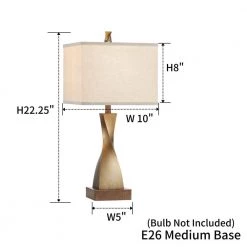 22.25 in. Spiral Antique Brass Table Lamp Set with USB port and Type C port (Set of 2) by Kawoti -Safavieh Sales kawoti lamp sets 21112 fa 1000