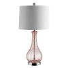 Finnley 27. 5 in. Light Blush Crackle Table Lamp with Off White Shade by Safavieh