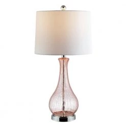 Finnley 27. 5 in. Light Blush Crackle Table Lamp with Off White Shade by Safavieh -Safavieh Sales light blush crackle safavieh table lamps tbl4206c c3 1000