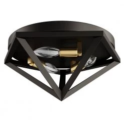 Archello 3-Light Matte Black Flush Mount by Radionic Hi Tech -Safavieh Sales matte black radionic hi tech flush mount lights fm arc 123fh ab rht a0 1000