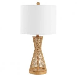 Magnus 25.5 in. Natural Table Lamp with White Shade by Safavieh