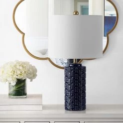 Artef 24 in. Navy Blue Table Lamp with White Shade (Set of 2) by Safavieh 9 Artef 24 in. Navy Blue Table Lamp with White Shade (Set of 2) by Safavieh -Safavieh Sales navy blue safavieh table lamps tbl4338b set2 c3 1000