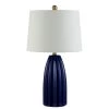 Kayden 25. 5 in. Navy Blue Table Lamp with White Shade by Safavieh