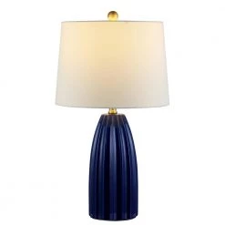 Kayden 25. 5 in. Navy Blue Table Lamp with White Shade by Safavieh -Safavieh Sales navy blue safavieh table lamps tbl4343b c3 1000
