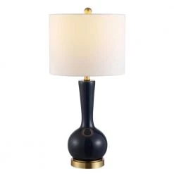 Gaetna 27 in. Navy Table Lamp with White Shade by Safavieh -Safavieh Sales navy safavieh table lamps tbl4255a c3 1000