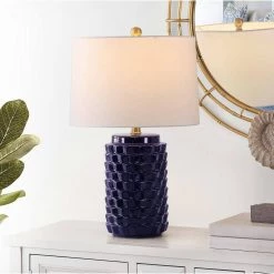 Weldon 22.5 in. Navy Table Lamp with White Shade by Safavieh 7 Weldon 22.5 in. Navy Table Lamp with White Shade by Safavieh -Safavieh Sales navy safavieh table lamps tbl4275a 31 1000