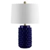 Weldon 22.5 in. Navy Table Lamp with White Shade by Safavieh