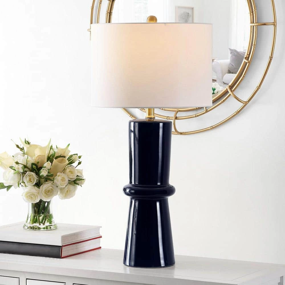 Ellaria 31 in. Navy Table Lamp with White Shade (Set of 2) by Safavieh 5 Ellaria 31 in. Navy Table Lamp with White Shade (Set of 2) by Safavieh - Image 5