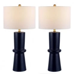 Ellaria 31 in. Navy Table Lamp with White Shade (Set of 2) by Safavieh 10 Ellaria 31 in. Navy Table Lamp with White Shade (Set of 2) by Safavieh -Safavieh Sales navy safavieh table lamps tbl4300a set2 c3 1000