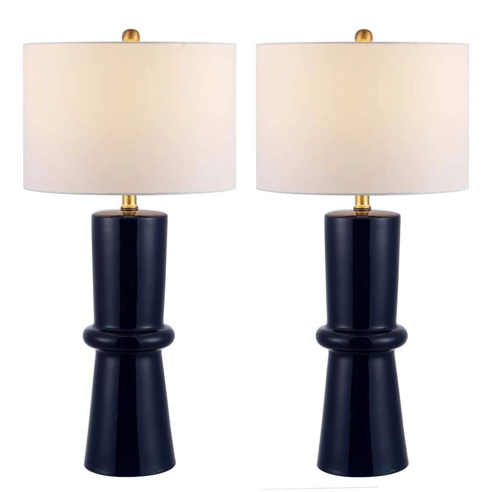Ellaria 31 in. Navy Table Lamp with White Shade (Set of 2) by Safavieh 3 Ellaria 31 in. Navy Table Lamp with White Shade (Set of 2) by Safavieh - Image 3