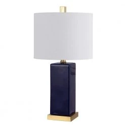 Wendi 23 in. Navy Table Lamp with White Shade by Safavieh