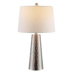 Batul 30 in. Nickel Table Lamp with White Shade by Safavieh 6 Batul 30 in. Nickel Table Lamp with White Shade by Safavieh -Safavieh Sales nickel safavieh table lamps tbl4261a c3 1000