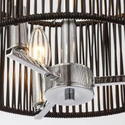 3-Light Polished Chrome Semi-Flush Mount Ceiling Light with Black Rattan Shade by Kawoti -Safavieh Sales polished chrome kawoti flush mount lights 21095 fa 1000