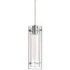 Nella 1-Light Polished Chrome Pendant with White Fabric Sleeve by Radionic Hi Tech