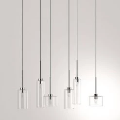 Industrial Chic 6-Light Polished Chrome Horizontal Pendant by Radionic Hi Tech -Safavieh Sales polished chrome radionic hi tech pendant lights ic 286p pc a0 1000