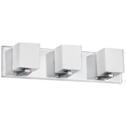 Nella 3-Light Polished Chrome Vanity Light with Frosted White Glass by Radionic Hi Tech