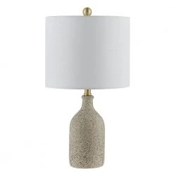 Gunnar 23 in. Sandy Table Lamp with White Shade by Safavieh