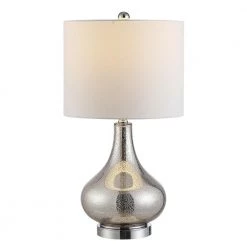 Brooks 24 in. Silver Table Lamp with White Shade by Safavieh -Safavieh Sales silver safavieh table lamps tbl4254a c3 1000