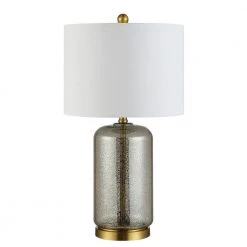 Novah 26 in. Silver Table Lamp with White Shade by Safavieh
