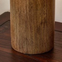 25 in. Cylinder Polyresin Table Lamp in Walnut Wood Finish by Kawoti -Safavieh Sales walnut wood kawoti table lamps 21092 4f 1000
