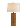 25 in. Cylinder Polyresin Table Lamp in Walnut Wood Finish by Kawoti