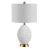 Kimli 24.5 in. White/Gold Table Lamp with White Shade by Safavieh
