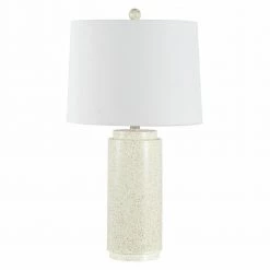 Silla 25.5 in. White/Gray Table Lamp with White Shade by Safavieh