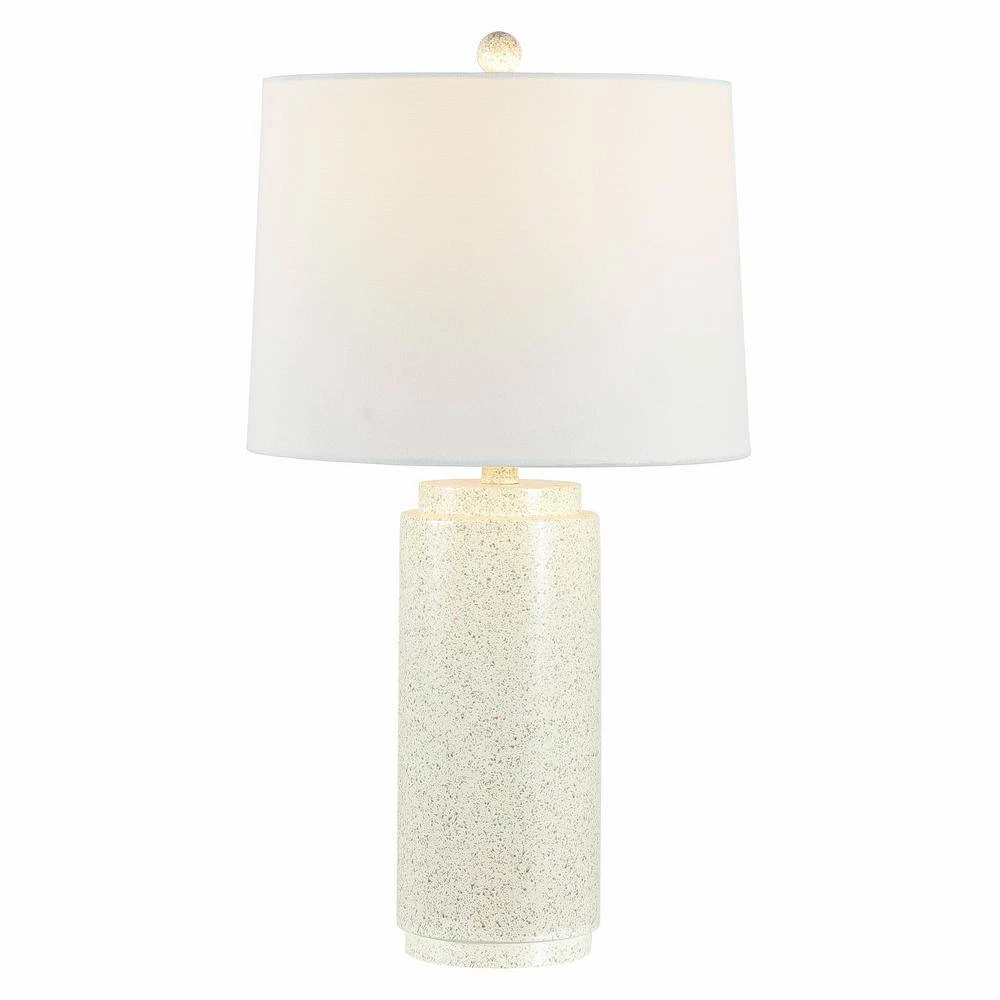 Silla 25.5 in. White/Gray Table Lamp with White Shade by Safavieh 3 Silla 25.5 in. White/Gray Table Lamp with White Shade by Safavieh - Image 3