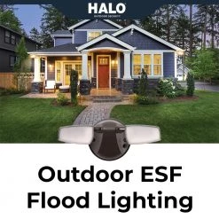 ESF 15-Watt 4000K White Outdoor Integrated LED Dusk to Dawn Flood Light by HALO
