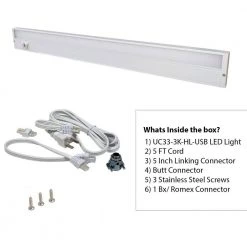 UC 33 in. LED Multi Temperature White Under Cabinet Light by Radionic Hi Tech -Safavieh Sales white radionic hi tech under cabinet lights uc33 3k hl usb fa 1000