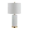 Pehonix 25 in. White Table Lamp with White Shade by Safavieh