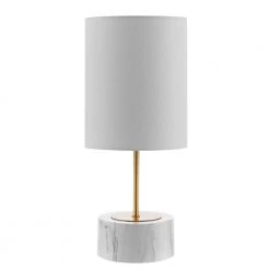 Kamilah 18 in. White Table Lamp with White Shade by Safavieh
