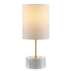 Kamilah 18 in. White Table Lamp with White Shade by Safavieh -Safavieh Sales white safavieh table lamps tbl4284a c3 1000