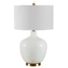 Eugenie 27 in. White Table Lamp with White Shade by Safavieh
